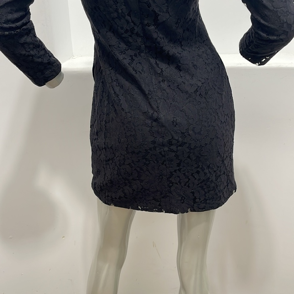 Steve Alan Fit And Flare Long Sleeve Mini Lace Black Dress Size 0 - Picture 8 of 12